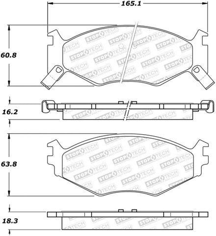 StopTech Street Brake Pads - Front - 308.05220