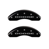 MGP 4 Caliper Covers Engraved Front & Rear With out stripes/Dodge Black finish silver ch - 12198SDD4BK