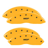 MGP 4 Caliper Covers Engraved Front & Rear MGP Yellow Finish Black Char 2011 GMC Savana 2500 - 34211SMGPYL