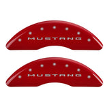 MGP 4 Caliper Covers Engraved Front 2015/Mustang Engraved Rear 2015/Bar & Pony Red finish silver ch - 10200SMB2RD