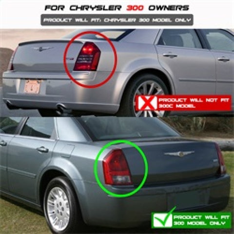 Spyder Chrysler 300 05-07 LED Tail Lights Black ALT-YD-CHR305-LED-BK - 5001627