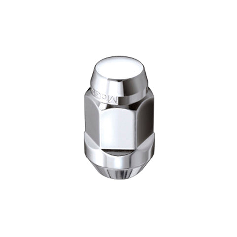 McGard Hex Lug Nut (Cone Seat Bulge Style) M14X1.5 / 22mm Hex / 1.635in. L (Box of 100) - Chrome - 69473