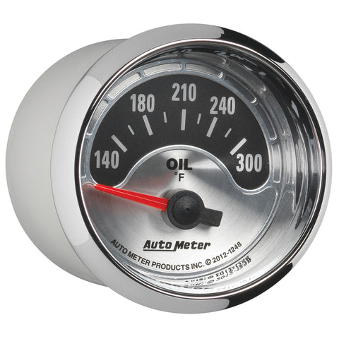 Autometer American Muscle 2-1/16in Short Sweep Electric 140-300 Deg F Oil Temp Gauge - 1248