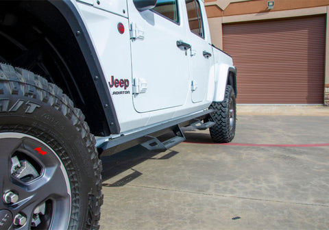 N-Fab Predator Pro Step System 2019 Jeep Wrangler JT 4DR Truck Full Length - Tex. Black - PRJ1980T-TX