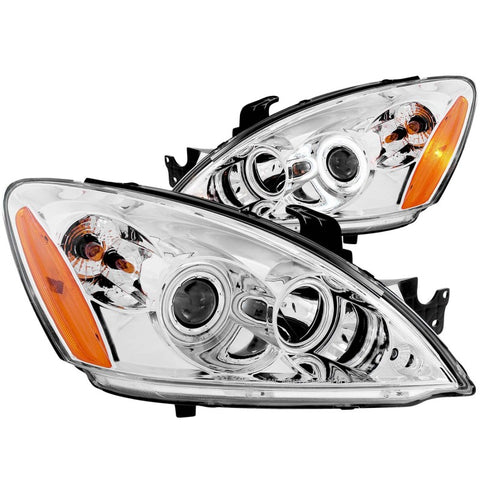 ANZO 2004-2007 Mitsubishi Lancer Projector Headlights w/ Halo Chrome (CCFL) - 121103