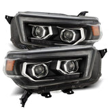 AlphaRex 10-13 Toyota 4Runner LUXX LED Proj Headlights Plank Style Black w/Seq Signal/DRL - 880757