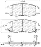 StopTech Performance 98-02 Honda Accord Coupe/Sedan 4cyl Rear Drum/Disc Front Brake Pads - 309.07640