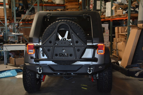 DV8 Offroad 07-18 Jeep Wrangler JK Rear Bumper Full Length - RBSTTB-09