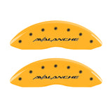 MGP 4 Caliper Covers Engraved F & R Avalanche Yellow Finish Black Char 2000 Chevrolet Silverado 2500 - 14048SAVLYL