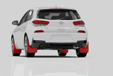 Rally Armor 19-21 Hyundai Elantra N Line White UR Mud Flap w/ Black Logo - MF59-UR-WH/BLK