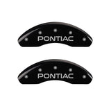 MGP 4 Caliper Covers Engraved Front Pontiac Engraved Rear G6 Black finish silver ch - 18025SPG6BK