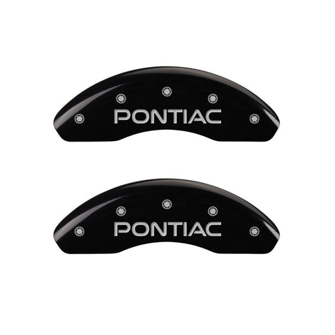 MGP 4 Caliper Covers Engraved Front Pontiac Engraved Rear G6 Black finish silver ch - 18025SPG6BK