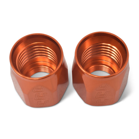 Russell Performance 2-Piece -8 AN Anodized Full Flow Swivel Hose End Sockets (Qty 2) - Orange - 615534