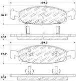 StopTech Sport Brake Pads w/Shims and Hardware - Front - 309.07900