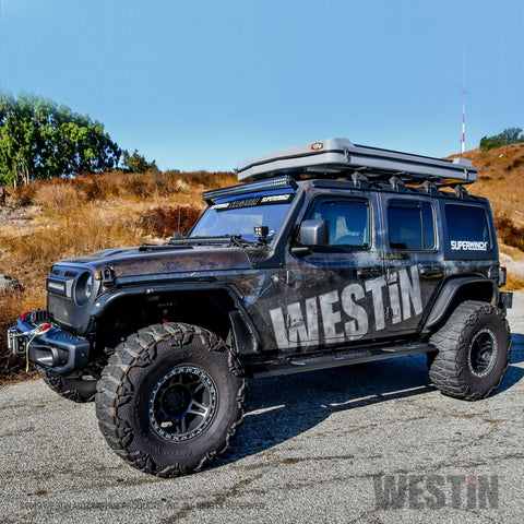 Westin 18-22 Jeep Wrangler JLU 4dr R5 Nerf Step Bars - Tex. Blk - 28-51315