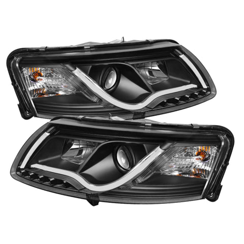 Spyder Audi A6 05-07 Projector Headlights Halogen Light Tube DRL Blk PRO-YD-ADA605-LTDRL-BK - 5071903