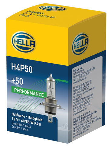 Hella Bulb H4 12V 60/55W P43t T4.625 +50 - H4P50