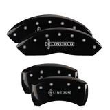 MGP 4 Caliper Covers Engraved Front Lincoln Engraved Rear Star logo Black finish silver ch - 36007SLC1BK