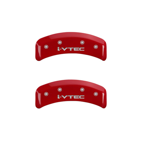 MGP 4 Caliper Covers Engraved Front & Rear i-Vtec Red finish silver ch - 20130SIVTRD