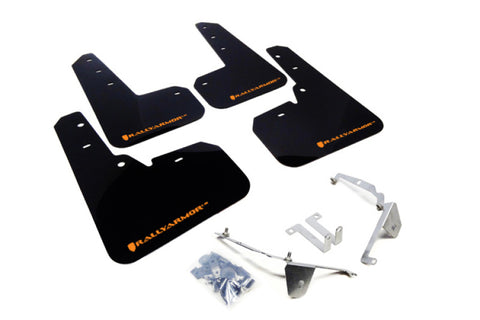 Rally Armor 13-17 Subaru XV Crosstrek Black Mud Flap w/ Orange Logo - MF26-UR-BLK/OR