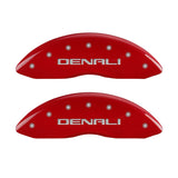 MGP 4 Caliper Covers Engraved Front & Rear Denali Red finish silver ch - 34208SDNLRD