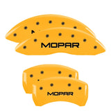 MGP Front set 2 Caliper Covers Engraved Front MGP Yellow finish black ch - 12002FMGPYL