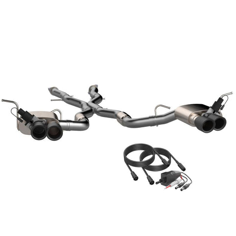 QTP 2018+ Jeep Grand Cherokee Trackhawk 304SS Screamer Cat-Back Exhaust w/4in Black Tips - 427218B