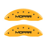 MGP Front set 2 Caliper Covers Engraved Front MOPAR Yellow finish black ch - 42011FMOPYL