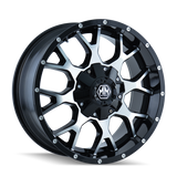 Mayhem 8015 Warrior 18x9 / 8x180 BP / -12mm Offset / 124.1mm Hub Black/Machined Face Wheel - 8015-8978B