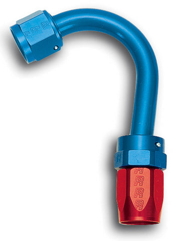 Russell Performance -6 AN Red/Blue 150 Degree Full Flow Swivel Hose End (With 1in Radius) - 613350