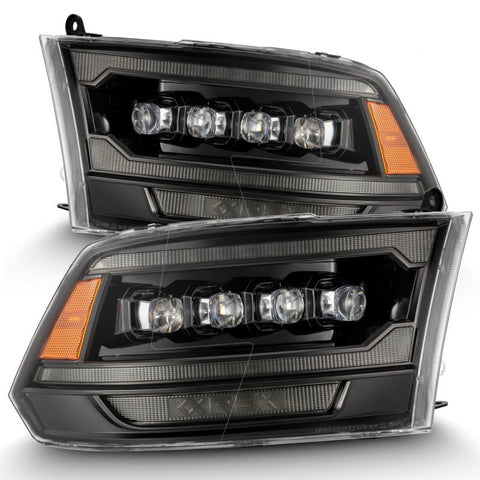 AlphaRex 09-18 Ram 2500 NOVA LED Proj Headlights Plank Style Alpha Blk w/Activ Light/Seq Signal/DRL - 880557