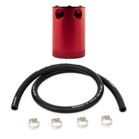 Mishimoto Compact Baffled Oil Catch Can - 2-Port - Red - MMBCC-CBTWO-RD