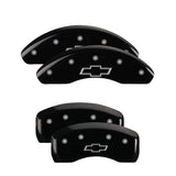 MGP 4 Caliper Covers Engraved Front & Rear Bowtie Black finish silver ch - 14237SBOWBK