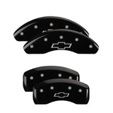 MGP 4 Caliper Covers Engraved Front & Rear Bowtie Black finish silver ch - 14219SBOWBK