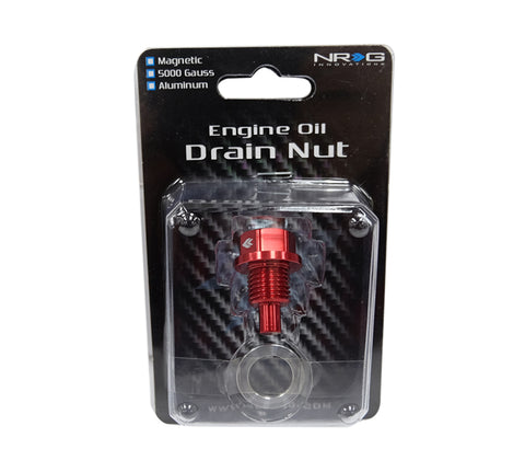 NRG Magnetic Oil Drain Plug M14X1.5 Acura/Honda/Mazda/Mitsubishi - Red - NOP-100RD