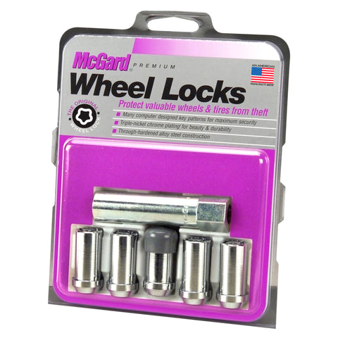 McGard Wheel Lock Nut Set - 5pk. (Tuner / Cone Seat) 1/2-20 / 13/16 Hex / 1.60in. L. - Chrome - 25540