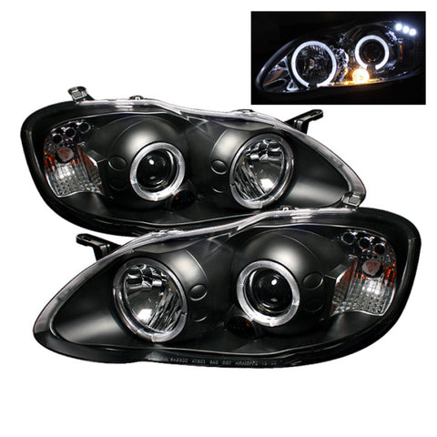 Spyder Toyota Corolla 03-08 Projector Headlights LED Halo- LED Blk - Low H1 PRO-YD-TC03-HL-BK - 5011787