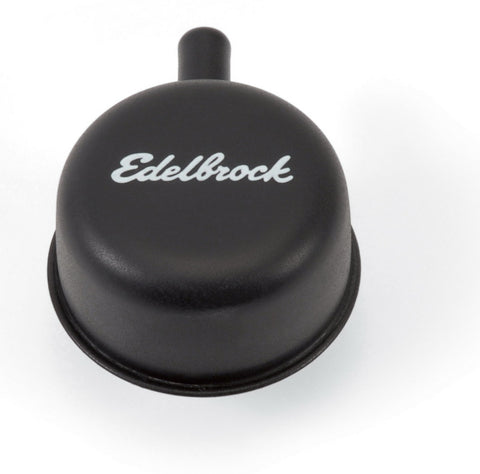 Edelbrock Round Cap w/ Nipple Black - 4413