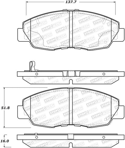 StopTech Street Brake Pads - Front - 308.15780