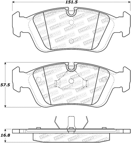 StopTech Sport Brake Pads w/Shims & Hardware - Front - 309.05581