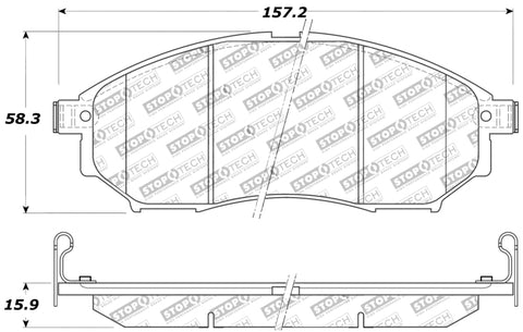 StopTech Performance 06-08 350Z w/ Std Brakes / 06-08 Infiniti G35 Front Brake Pads - 309.08880