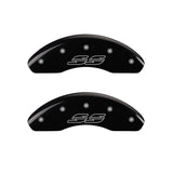 MGP 4 Caliper Covers Engraved Front & Rear Impala style/SS Black finish silver ch - 14223SSS2BK