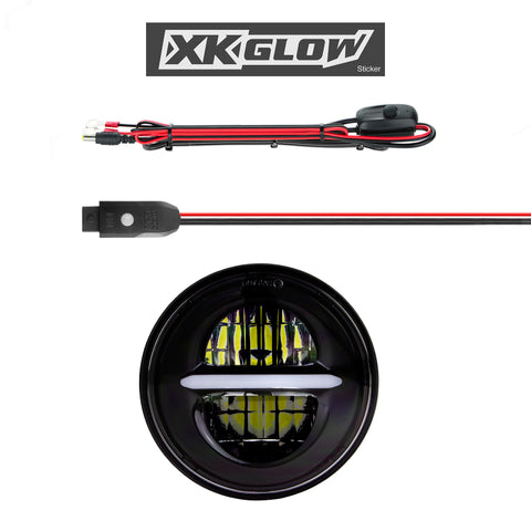 XK Glow Black Bezel 5.75in XKchrome LED headlight - XK-5IN-KIT-B