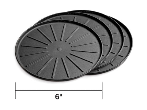 WeatherTech Round Coaster Set 6in. - Black (Set of 4) - 8A6CSTBK