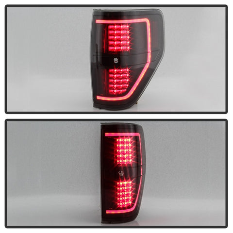 xTune 09-14 Ford F-150 Light Bar LED Tail Lights - Black Smoke (ALT-JH-FF15009-LBLED-BSM) - 9042195