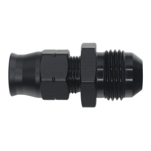 DeatschWerks 8AN Male Flare to 3/8in Hardline Compression Adapter - Anodized Matte Black - 6-02-0110-B