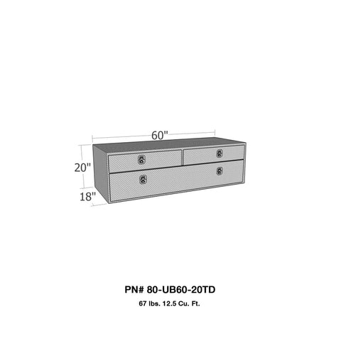 Westin/Brute UnderBody 60in x 20in w/ Top Drawer - Aluminum - 80-UB60-20TD