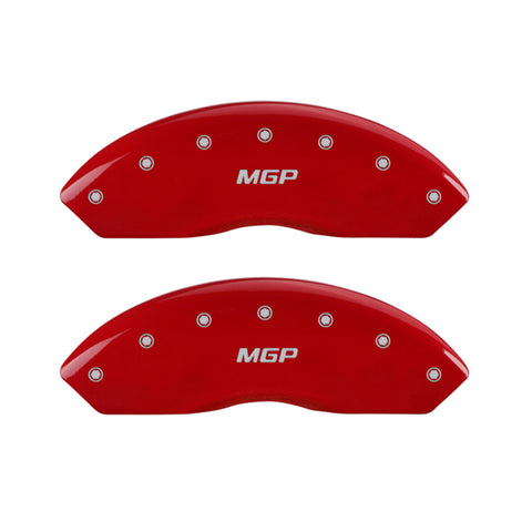 MGP 4 Caliper Covers Engraved Front & Rear MGP Red finish silver ch - 11214SMGPRD