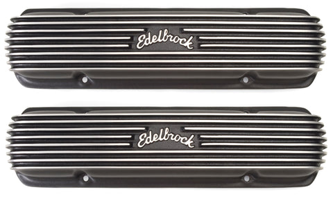 Edelbrock Valve Cover Classic Series Pontiac 1962-1979 301-455 CI V8 Black - 41303