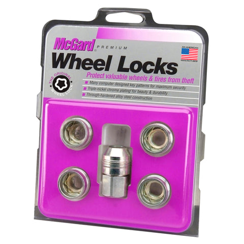 McGard Wheel Lock Nut Set - 5pk. (Under Hub Cap / Cone Seat) M14X.5 / 22mm Hex / .893in. L. - Silver - 24519